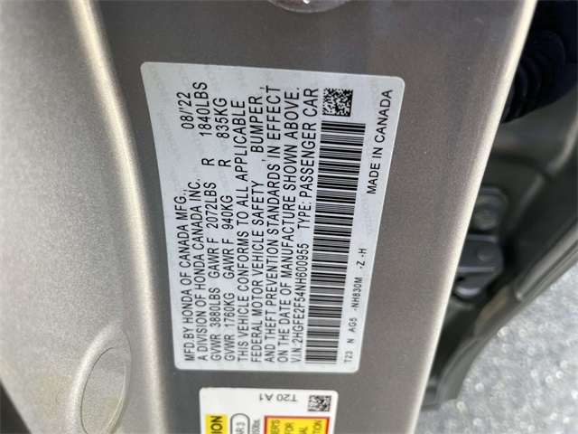 used 2022 Honda Civic car, priced at $22,716