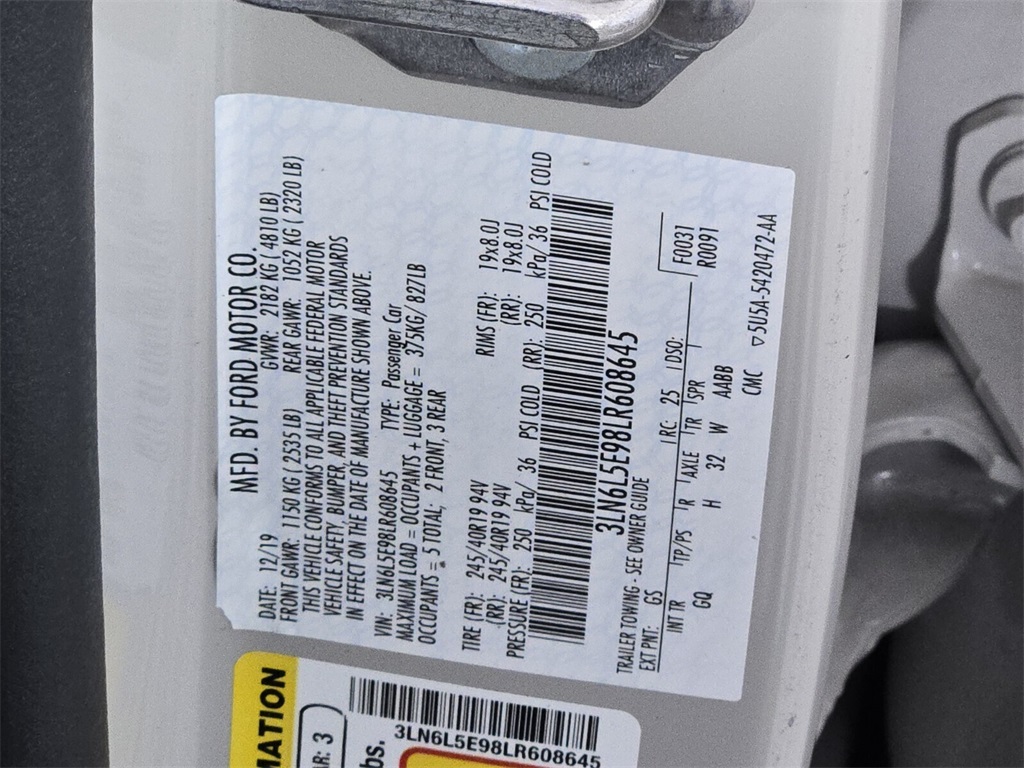 used 2020 Lincoln MKZ car, priced at $23,988