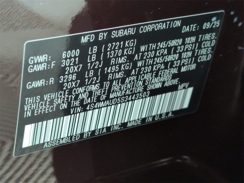 new 2025 Subaru Ascent car, priced at $54,728