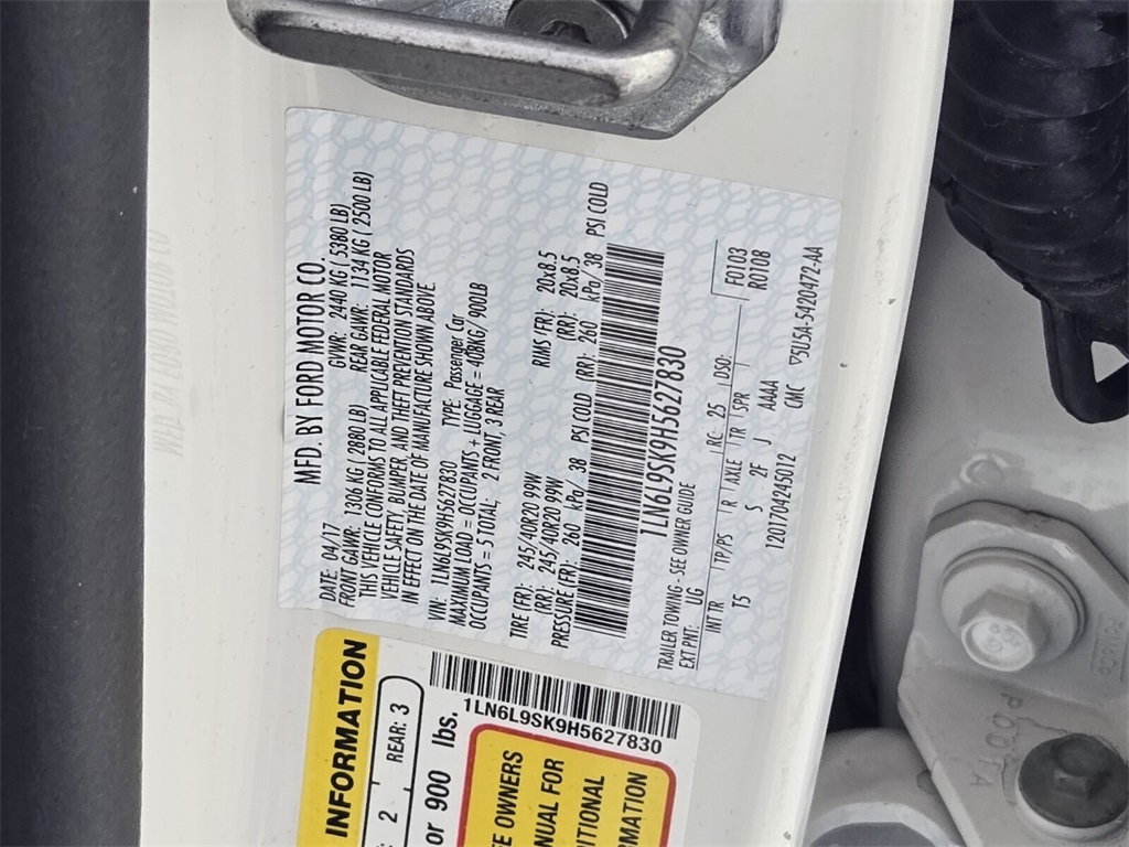 used 2017 Lincoln Continental car, priced at $21,998