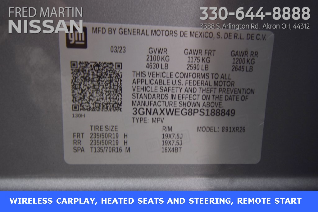 used 2023 Chevrolet Equinox car, priced at $25,497
