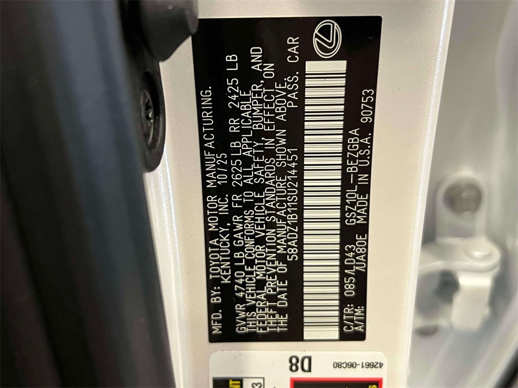 new 2025 Lexus ES car, priced at $50,225