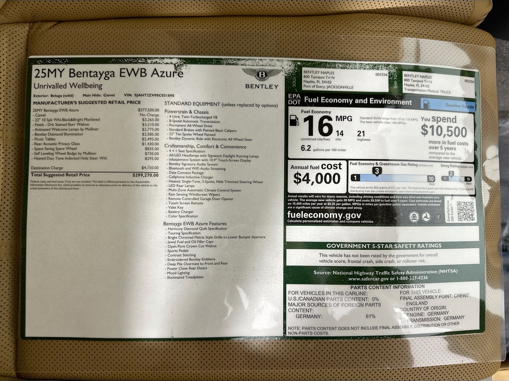 new 2025 Bentley Bentayga EWB car