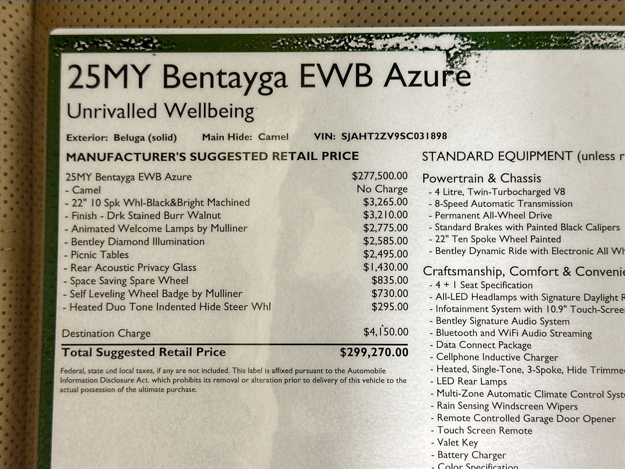 new 2025 Bentley Bentayga EWB car