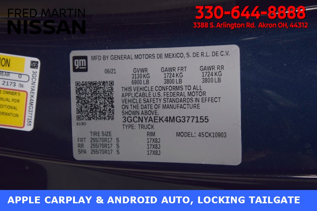 used 2021 Chevrolet Silverado 1500 car, priced at $28,140