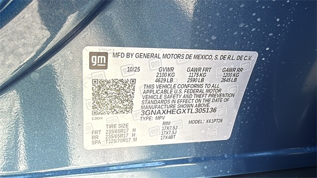 new 2026 Chevrolet Equinox car, priced at $30,820