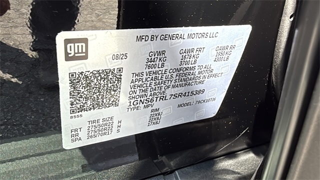 new 2025 Chevrolet Tahoe car, priced at $93,054