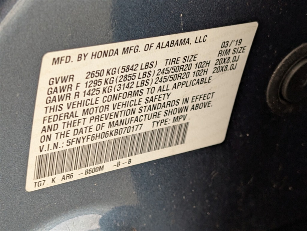 used 2019 Honda Pilot car, priced at $25,000