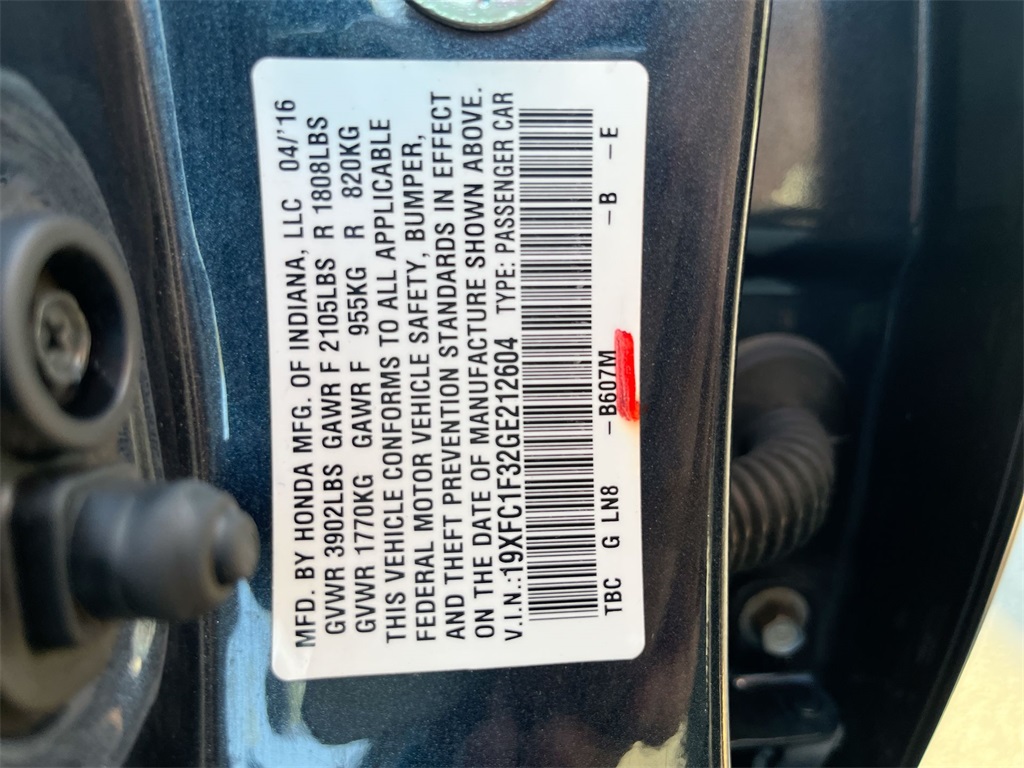 used 2016 Honda Civic car, priced at $14,800