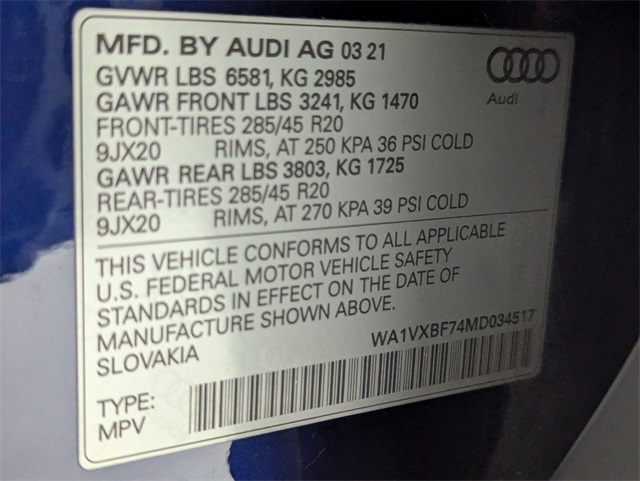 used 2021 Audi Q7 car
