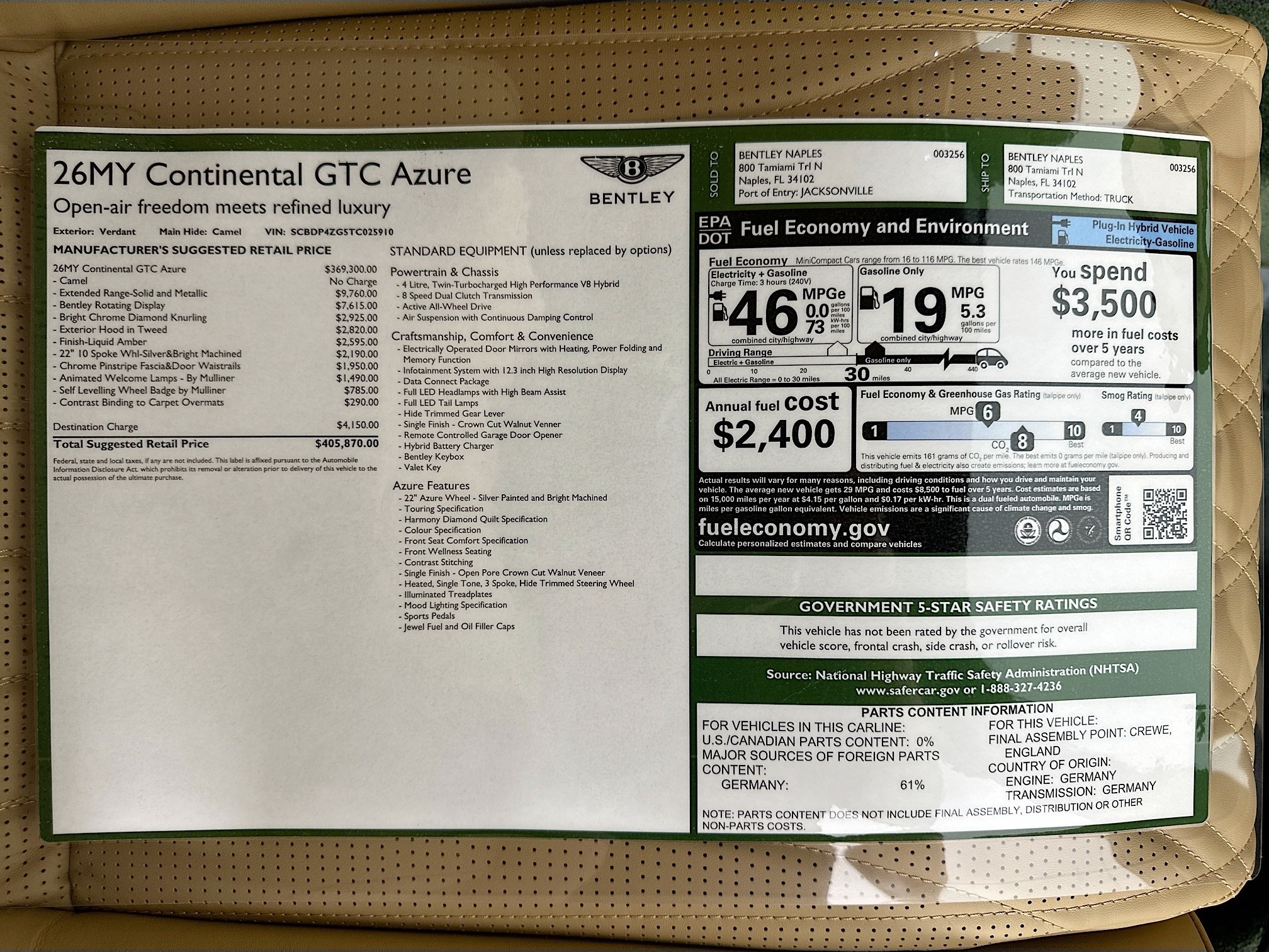 new 2026 Bentley Continental GTC car